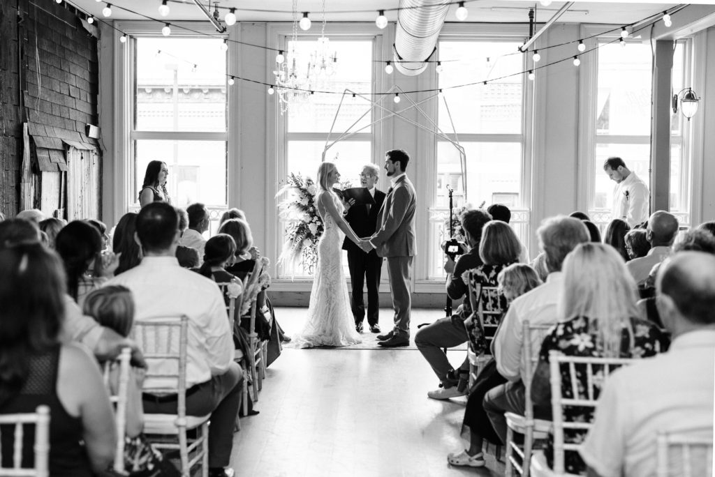 Wedding ceremony at Loft at Studio J.