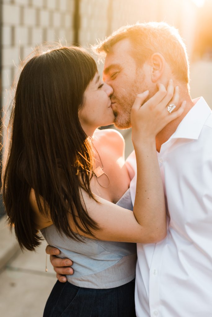 Couple kissing at sunset | Gretchen Yell Photography Minneapolis