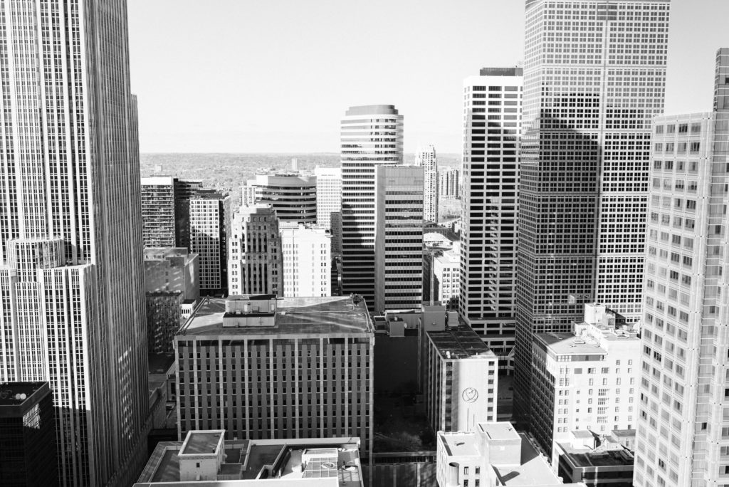 Skyscrapers downtown Minneapolis.