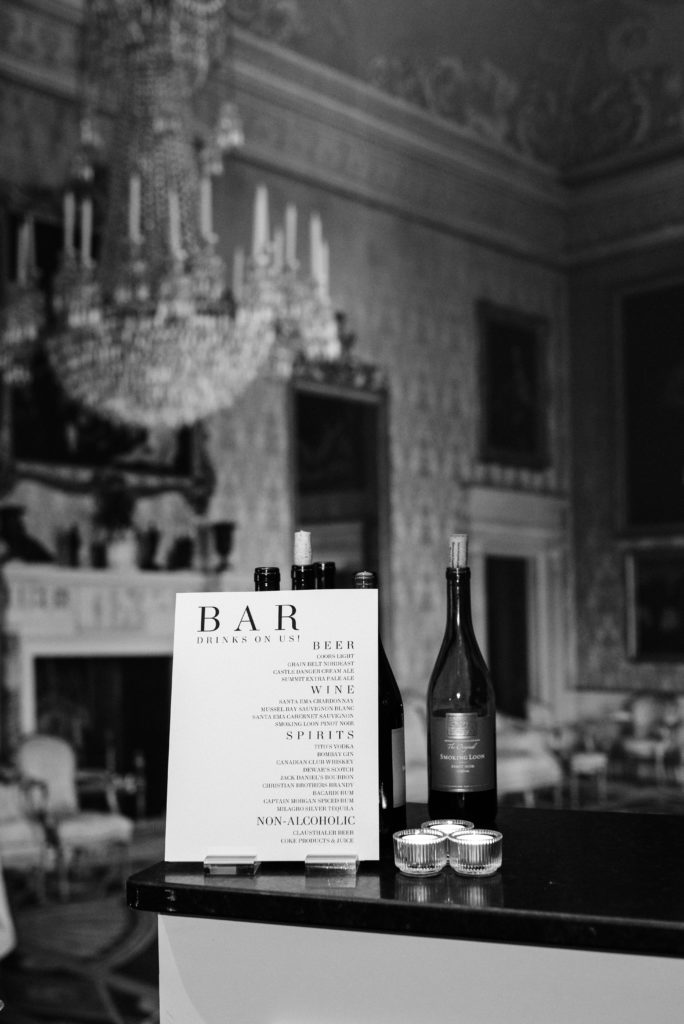 The Bar menu at the Metropolitan Ballroom & Clubroom.