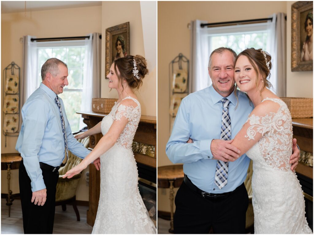 First look with the Father of the Bride at James Mulvey Inn.