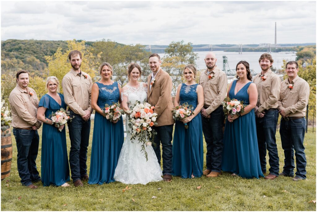 The wedding party at Pioneer Park, Stillwater, MN.