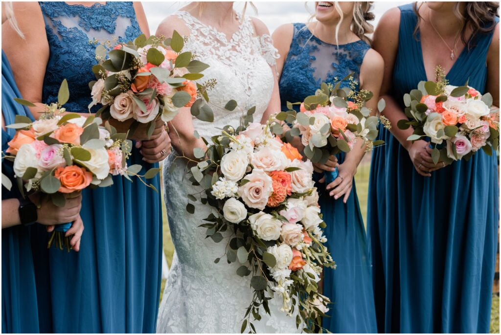 Bridal and bridesmaids flowers. 